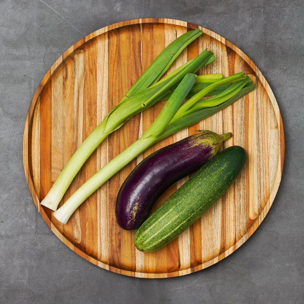 Khay gỗ Teak hình tròn