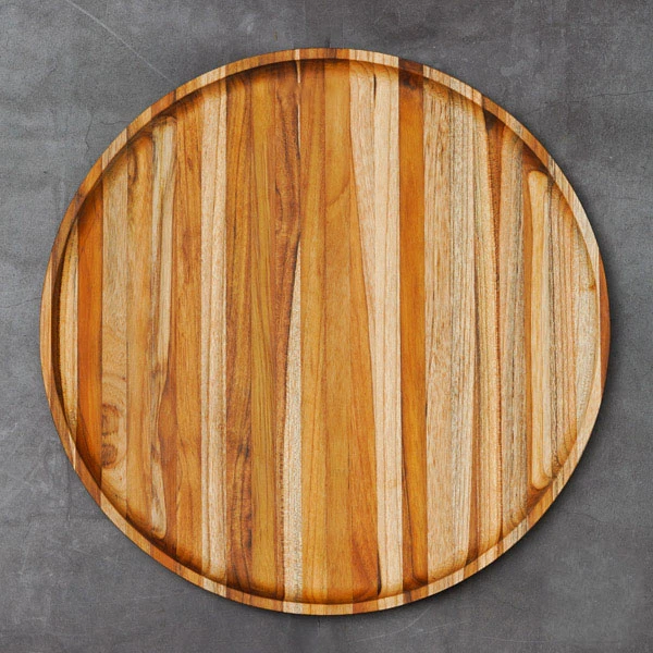 Khay gỗ Teak hình tròn
