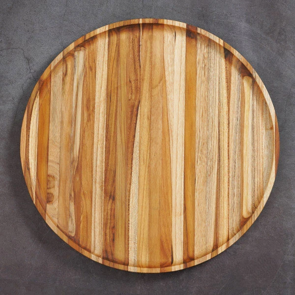 Khay gỗ Teak hình tròn