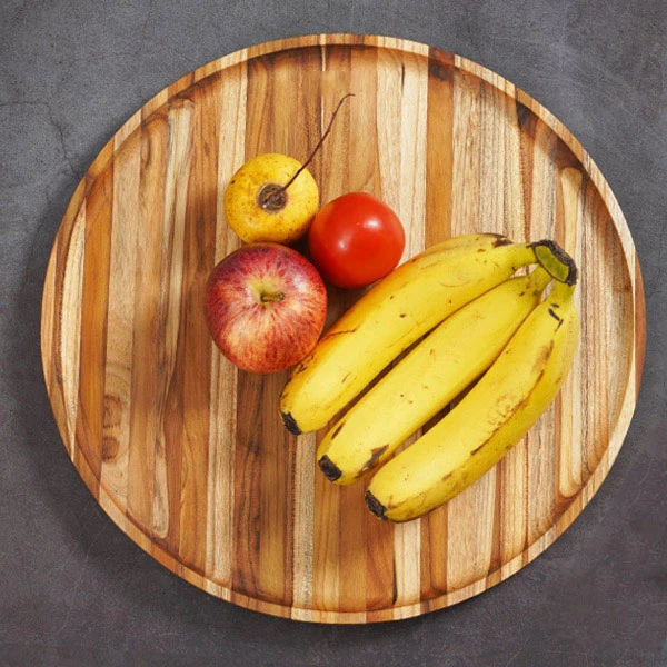 Khay gỗ Teak hình tròn