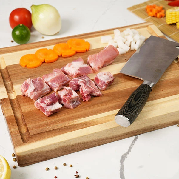 Thớt gỗ keo ghép kiểu Solid chữ nhật