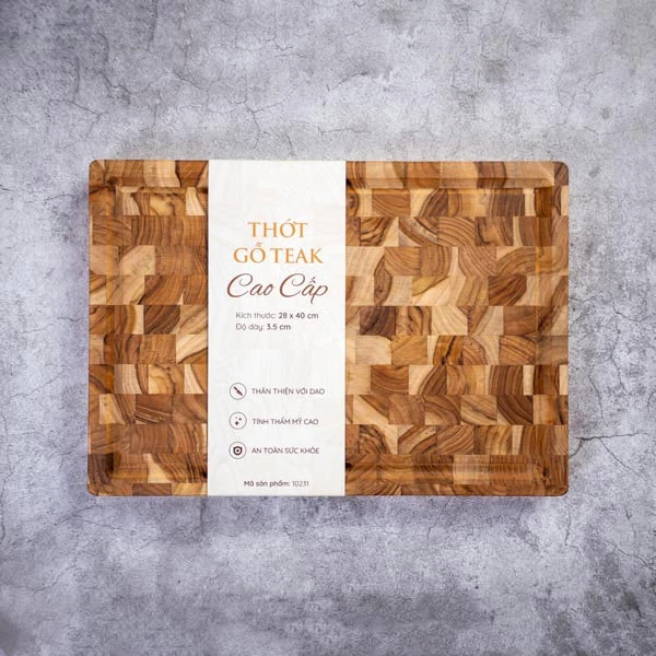 Thớt gỗ Teak hình chữ nhật