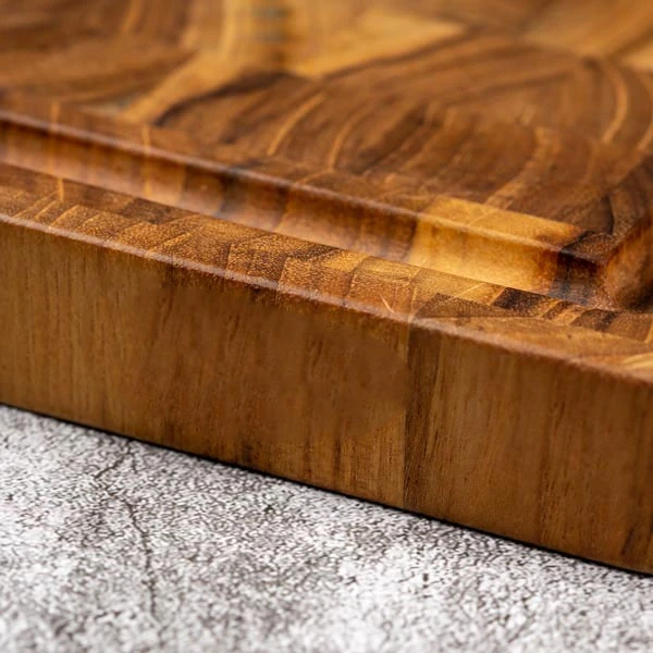 Thớt gỗ Teak ghép đầu cây hình chữ nhật