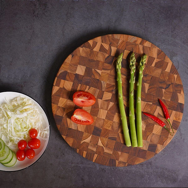 Thớt gỗ Teak hình tròn