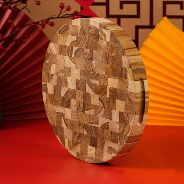 Thớt gỗ Teak hình tròn