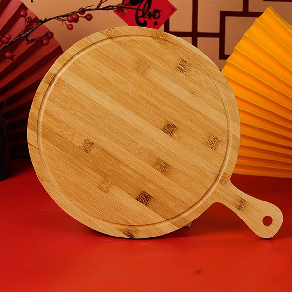 Thớt tre hình tròn có tay cầm