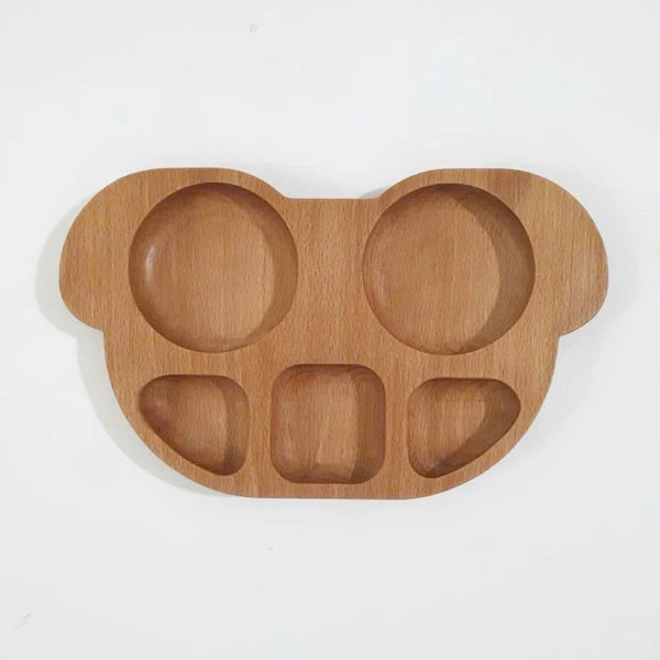 Khay gỗ ăn dặm hình con gấu