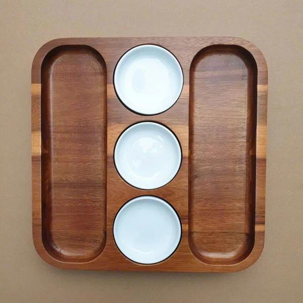 Khay gỗ vuông chia ngăn