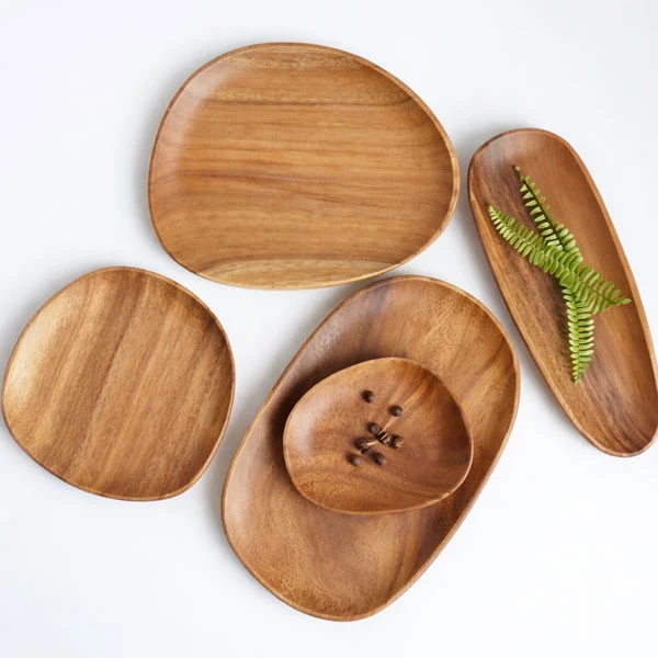 Bộ khay và đĩa gỗ